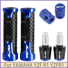 Blue -For YAMAHA YZF R1 YZFR1 Motorcycle Handlebar Grips Bar End Cap Tire Valve