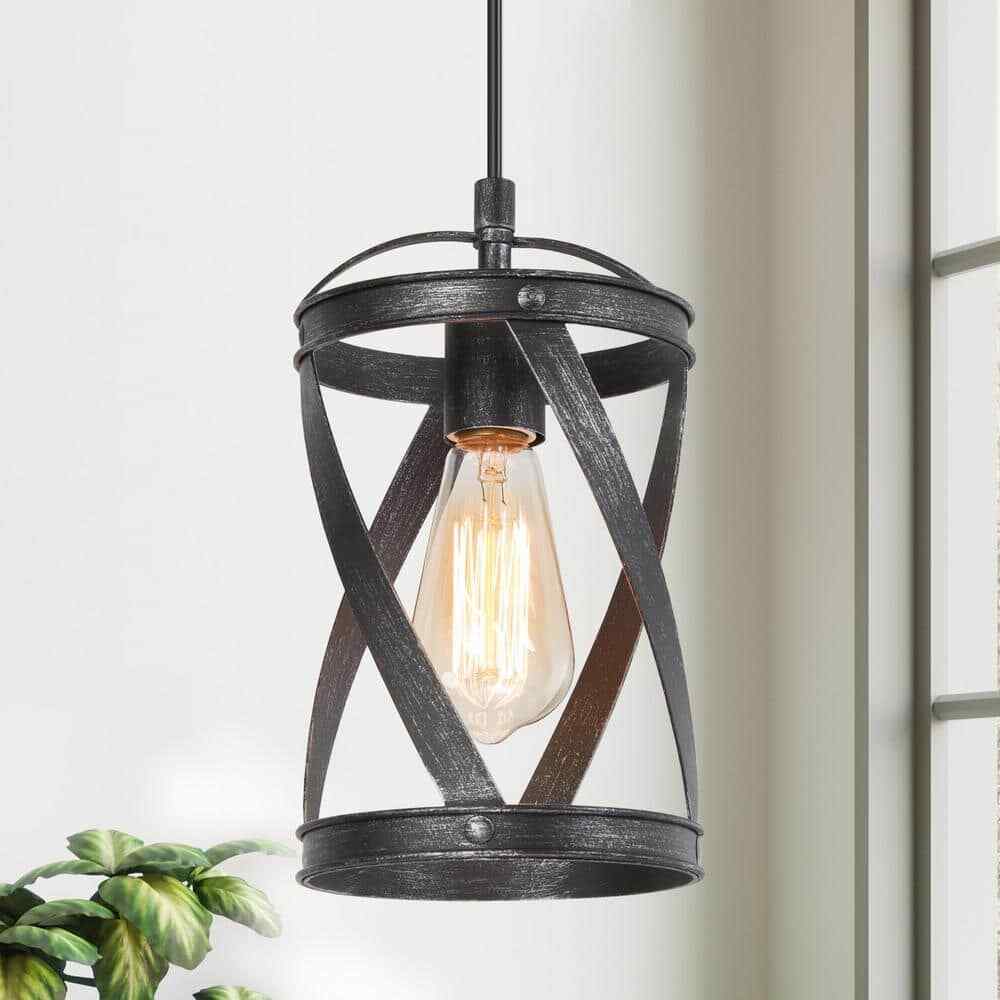 Image showcasing Rustic Industrial Black Pendant Light Fixtures Retro Industrial