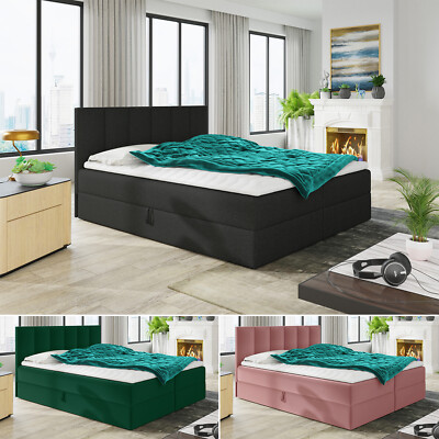 Boxspringbett STAR mit Bonell-Matratze + Topper mit 2 Bettkästen, Doppelbett 