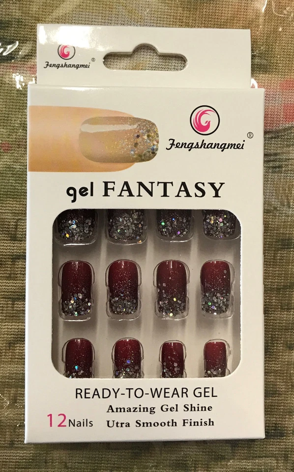 FALSE fake NAILS medium french airbrushed full nail art gel acrylic glue uk - Image 2 of 4