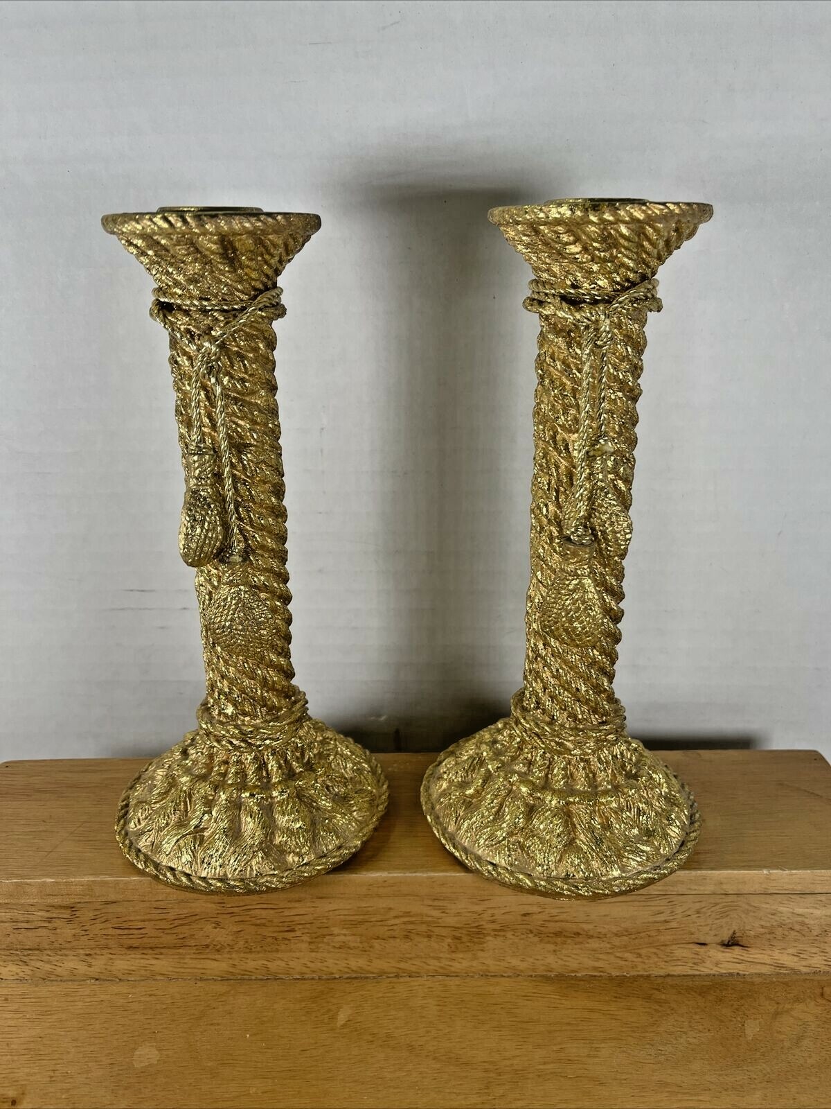 S Gold Leaf Gilded 7.5" For Taper Candles