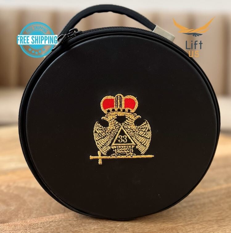 Masonic Scottish Rite Double Eagle 33 Degrees Cap Case Freemason Hat Carry  Case
