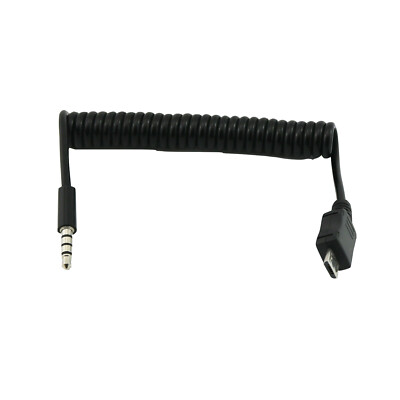 Micro USB 5Pin Male To 3.5mm Stereo Male Plug Coiled Spiral Adapter Cable 3FT