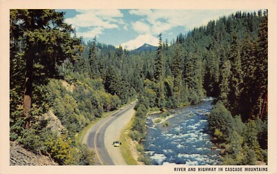 Historic Columbia River Hwy Cascade Mountains Hiking Rock Climb Vtg Postcard T5