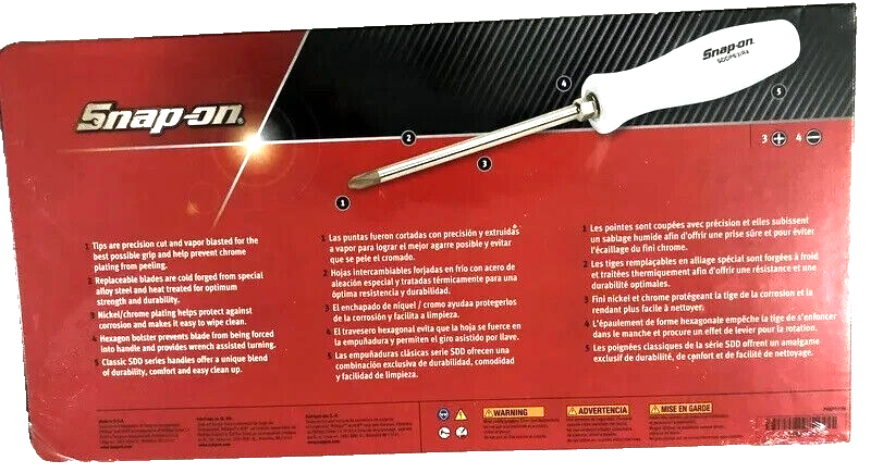New Snap-on™ 7 Piece Pearl White Hard Handle Screwdriver Set