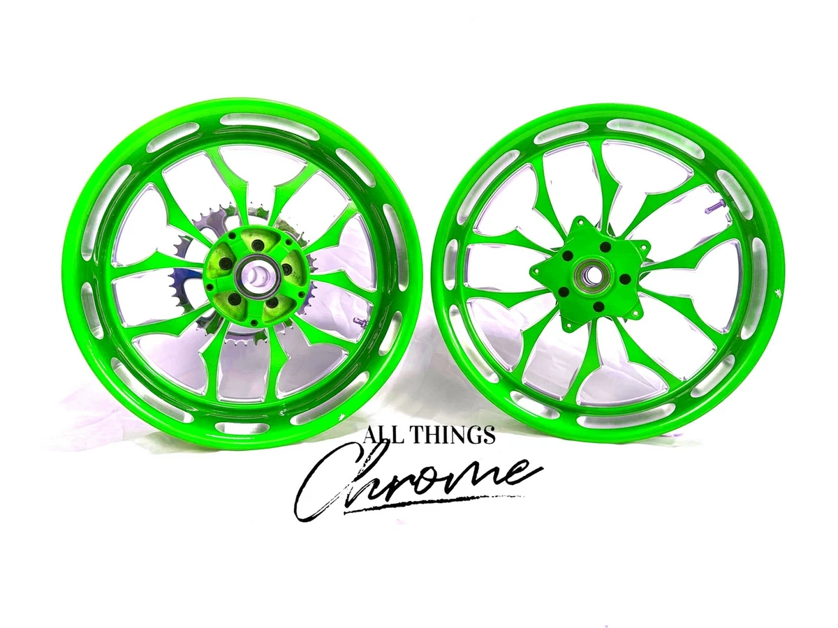 Neon green motorcycle rims deals