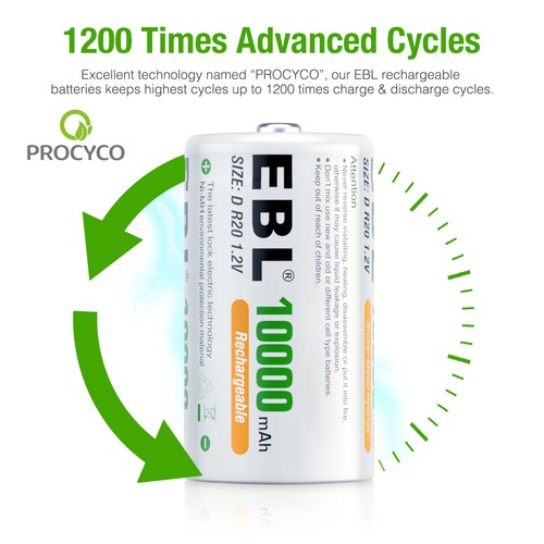 Lot C D Cell Rechargeable Batteries 5/10AH NI-MH / AA AAA 9V C D Battery Charger - Picture 20 of 115