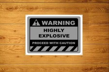 Warning Highly Explosive Danger Sign Warning Label Sticker Packs (10-100)