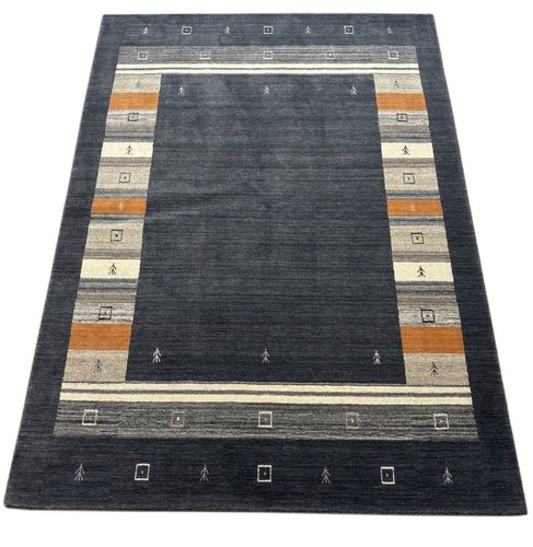 Wollteppich 170x240cm Modern Handgewebter Grau Beige 100% wolle Gabbeh st40 - Bild 5 von 9