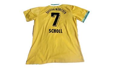 Trikot ⚽ Scholl #7 adidas Gelb Opel Gr XL Bayern München 95/96
