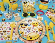 Image of Emoji Party Supplies Tableware Birthday Decorations