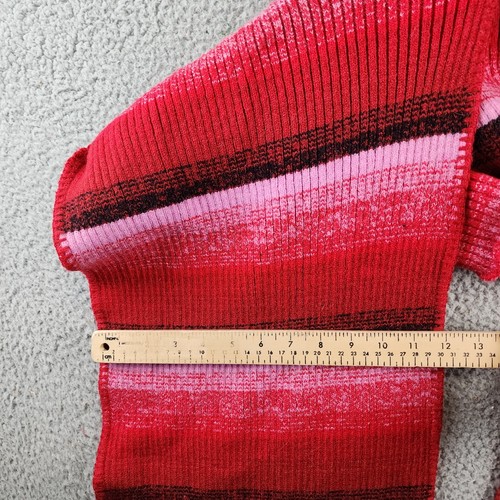Aqua Ombré Stripe Jacquard Hooded Scarf Women's One Size Red Multi - Picture 6 of 13