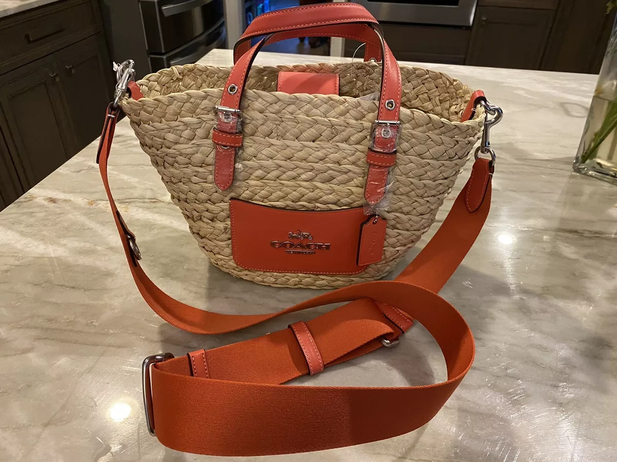 COACH Straw Basket Tote Bag in Natural