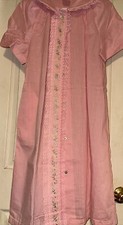 Vintage Pink Lace Trim Housecoat Snaps Size 18