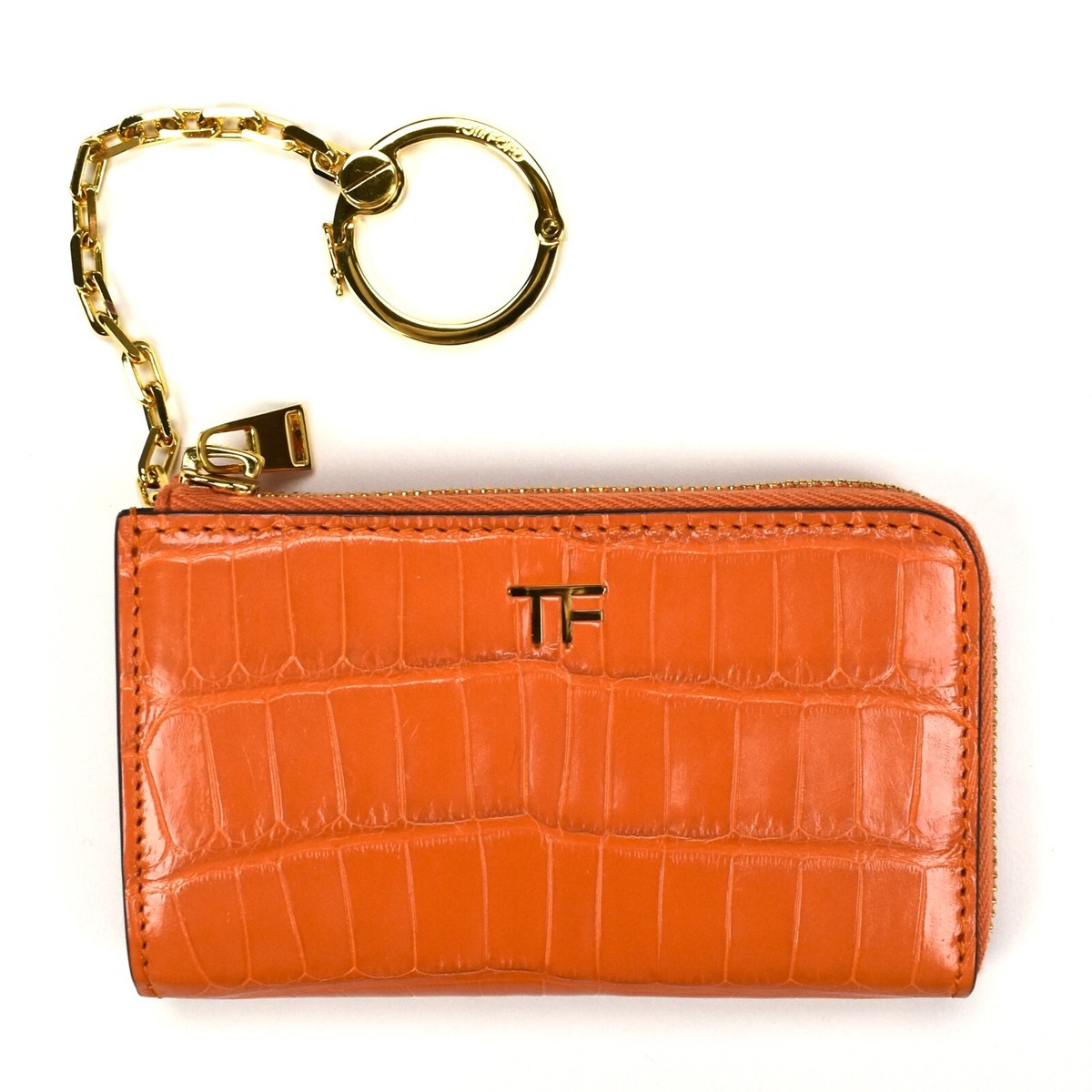NWT $2290 TOM FORD Exotic Real Alligator Zip Chain Card