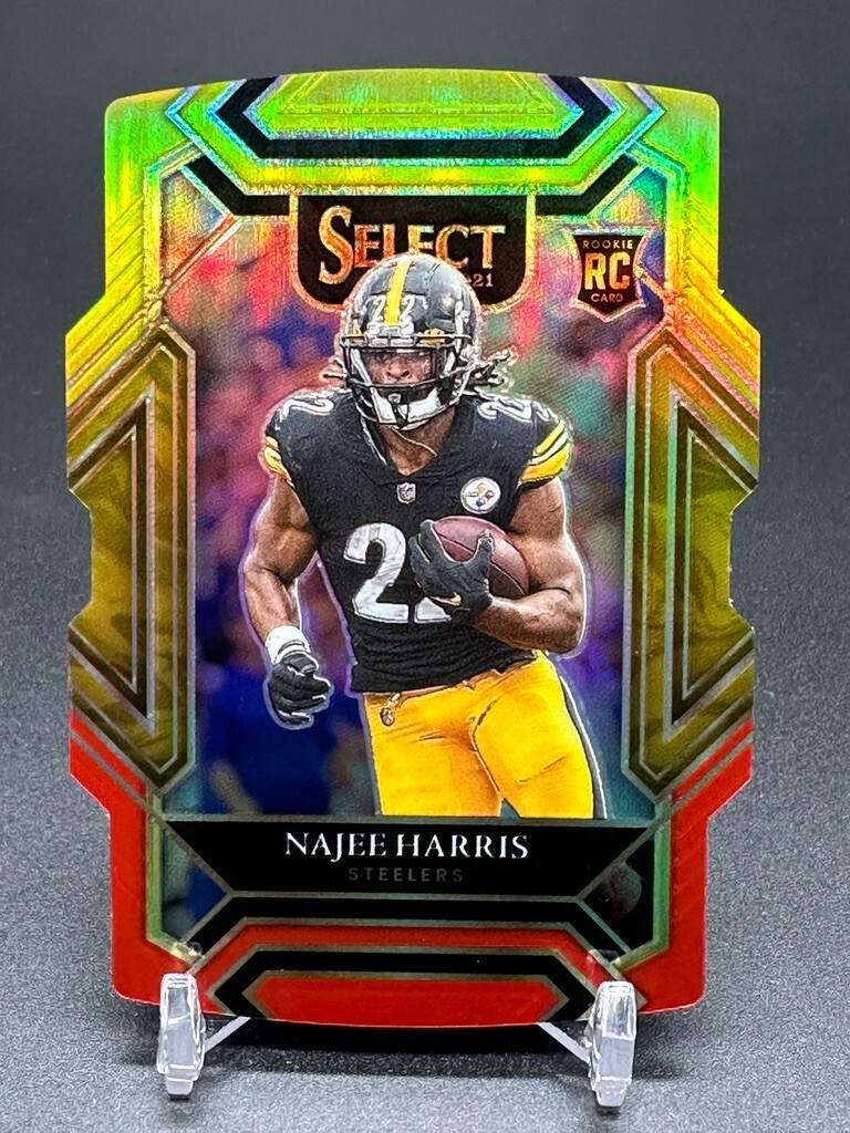 2021 Select Najee Harris Red & Yellow Prizm Die-Cut Club Level Rookie RC #253