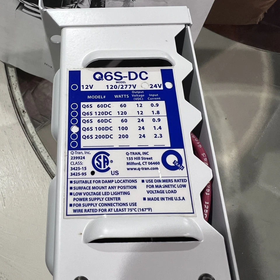 Q-TRAN Q6S-DC 24V 100DC LED Power Supply 120/277V 100 Watts New Open Box! - Image 3 of 4