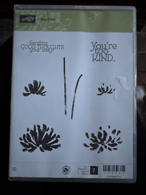 Stampin' Up! TOO KIND  7 Piece Red Rubber Cling Mount Stamp Set 130450 New