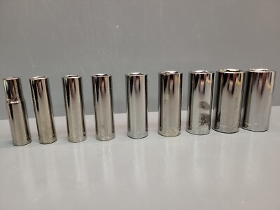 みー。8225 Craftsman Deep Socket Set 34439 3/8 Drive 6 Point NOS