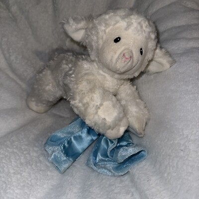 Baby Gund White Lamb Holding Blue Blanket Plush Working Prayer Voice Box