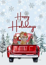 Chicken Hippie Hound Studios Happy Holidays Flag