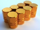 Tire Valve Stem Caps For Car, Truck, Bike, Motorcycle (2 sets - Yellow Gold)