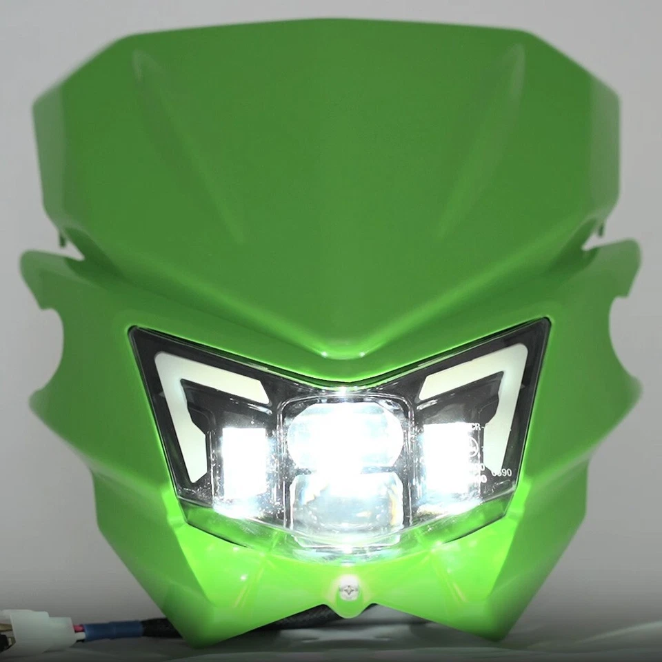 Faro LED con carenado verde Plug and Play para KDX 200/220/250 KLX 250/300/650 Foto 3 de 4