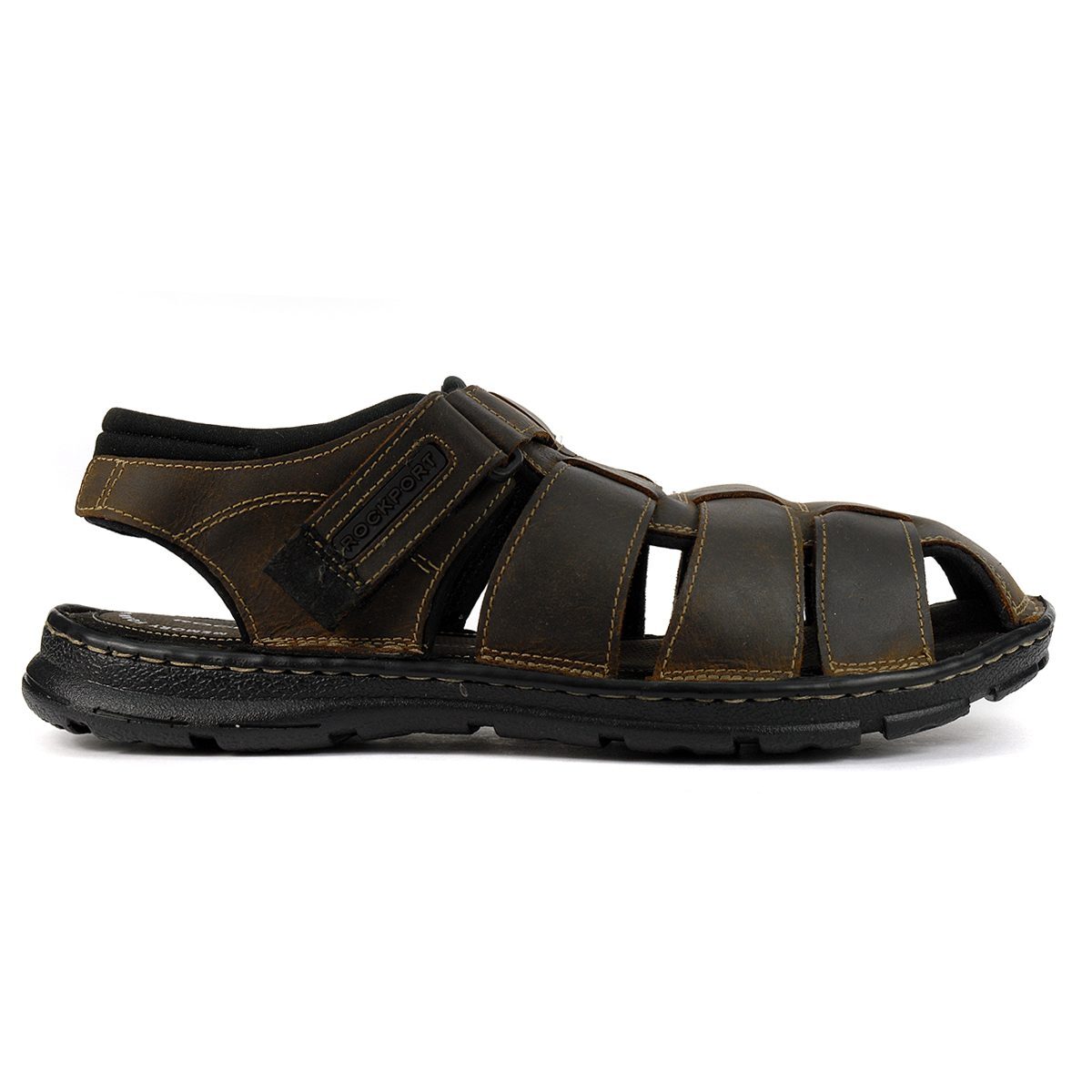Rockport Men's Darwyn Fishermen Brown II/Leather Slingback Sandal