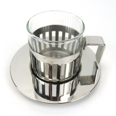 Alessi Edelstahl Mokkatasse / Espressotasse ARDT Aldo Rossi Design Italy