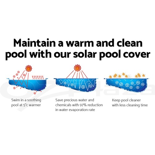 Aquabuddy Pool Cover 500 Micron Bubble Heat Solar Blanket Blue Silver 6.5x3m - Picture 5 of 11