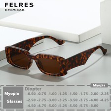 Square Tinted Fashion Myopia Nearsighted Glasses Unisex Retro Outdoor Sunglasses