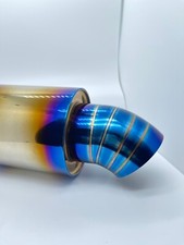 Titanium Blue Burnt Exhaust Mufflers Light Weight Spoon Js Racing Style Exhaust