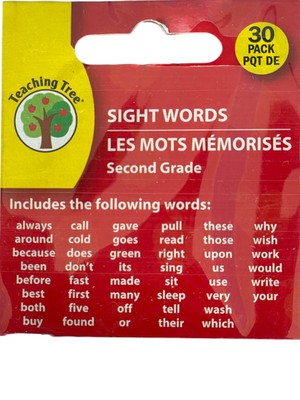 Sight Word Lernstreifen für die 2. Klasse - Lehrbaum 30 Stück
