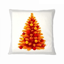 Christmas Tree with Festive Ornaments Double Sided Throw Pillow Cover