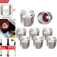 Tire Valve Stem Caps 8 Pack Brass Silver Hexagon Dust Proof Rubber Seal Tire Valve Stem Caps 8 Pack Brass Silver Hexagon Dust Proof Rubber Seal