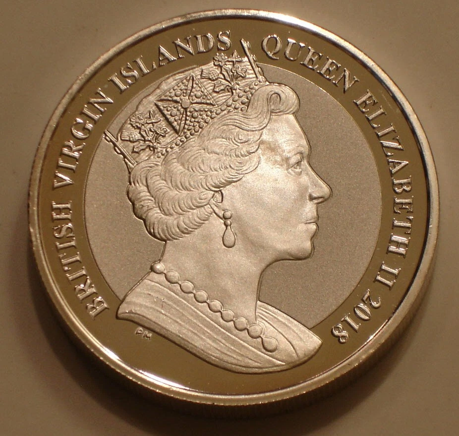 2018 Silver $1 One Dollar  of British Virgin Islands PEGASUS  2 oz .999 SILVER - Image 2 of 2