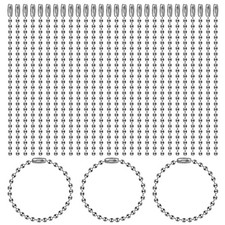 100Pcs Ball Bead Chains 4 Inch, Adjustable Metal Chains 2.4Mm, with Connectors -