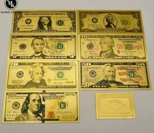 Silver Gold Foil Full set of American Bank Notes 