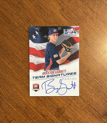 #ad Braxton Garrett 2015 USA Baseball Team Signatures Auto Marlins Vanderbilt 499 $1.99
