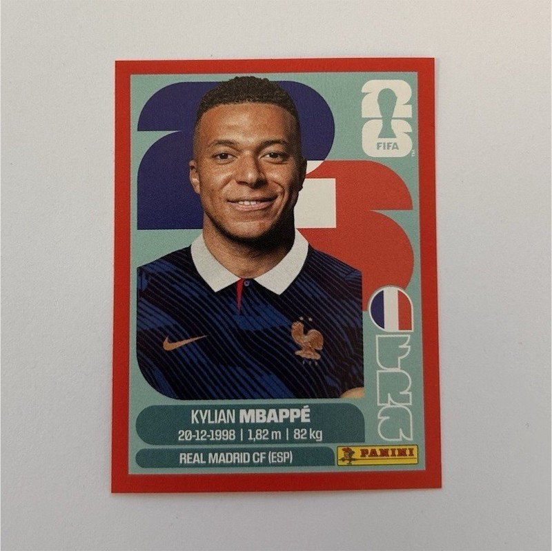 Panini FIFA World Cup 2026 FRA 20 Kylian Mbappé RED BORDER Soccer Sticker Card