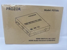 PROZOR HDMI Switch 5 In 1 Out HDMI Audio Extractor & 4K@30 HZ PST086