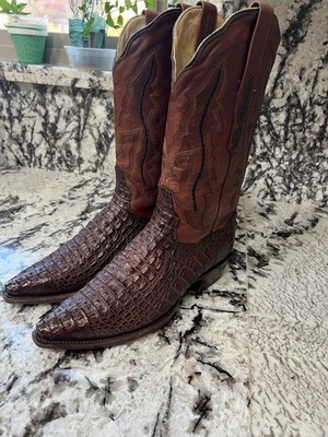 Exotic Resistol Ranch By Lucchese Hornback Alligator Crocodile Caiman Boots 10.5