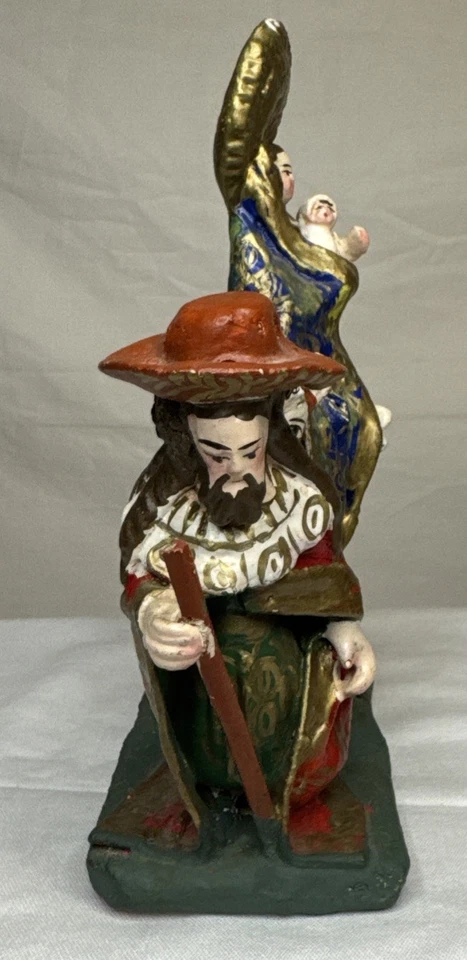 Cerámica de colección estatua de la Sagrada Familia Niño Jesús María José viajando Foto 2 de 4