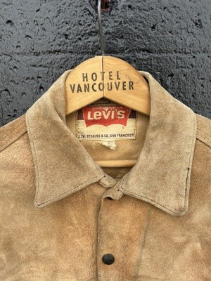 【即完】Levi‘s TYPE1 TRUCKER SUEDE LEAT Vtg 1960's Levi's Big E Split Cowhide Suede Leather Trucker Jacket