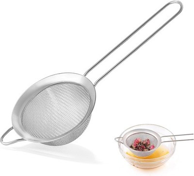 Stainless Steel Small Strainer, Fine Mesh For Juice, Tea Herbs, Coffee Drinks