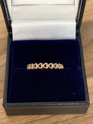 PANDORA Ring Rosegold Herz Band Größe Q 1/2.