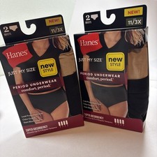 Hanes Just My Size 11/3x Period Underwear Super Absorbency