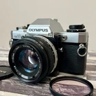 OLYMPUS OM10 SLR 35mm Film Camera w/ ZUIKO MC AUTO-S 50mm F1.8 Lens! （issue）