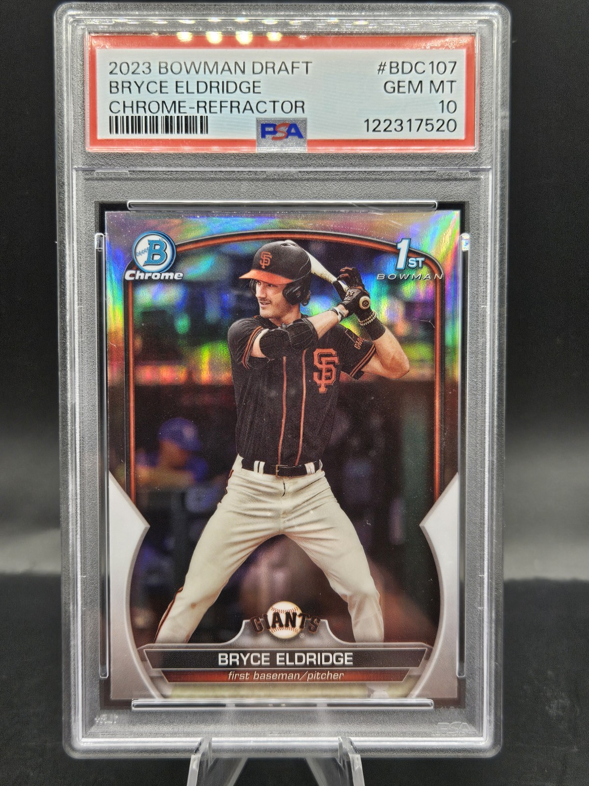 2023 Bowman Draft - Chrome Bryce Eldridge 1st Rookie Refractor PSA 10 Giants