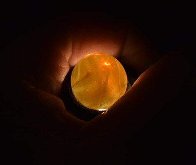    Vintage West Virginia Opal Essence Snotty base glass Size .656''=16.5mm NM